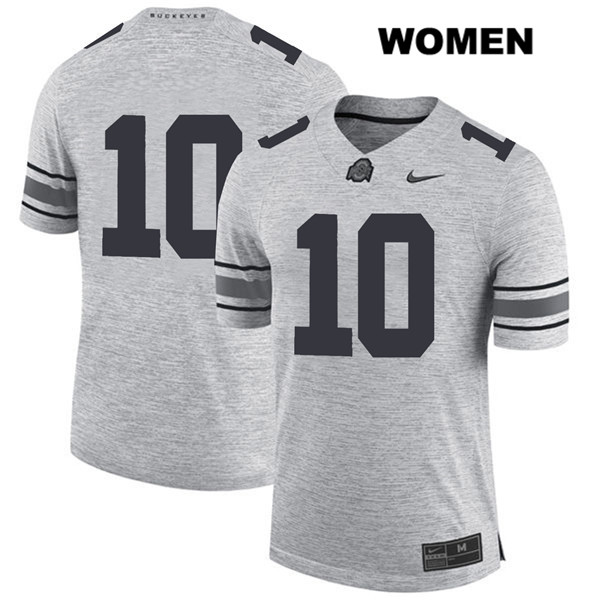 Ohio State Buckeyes Women's Daniel Vanatsky #10 Gray Authentic Nike No Name College NCAA Stitched Football Jersey KH19Y36CB